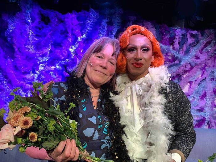 Åsa Berggren tillsammans med drag queen Nutella, foto.