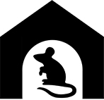 Illustration av en mus i ett hus 