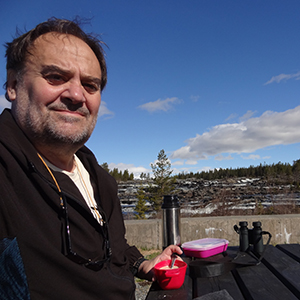 Foto på Erik Degerman vid Trappstegsforsarna