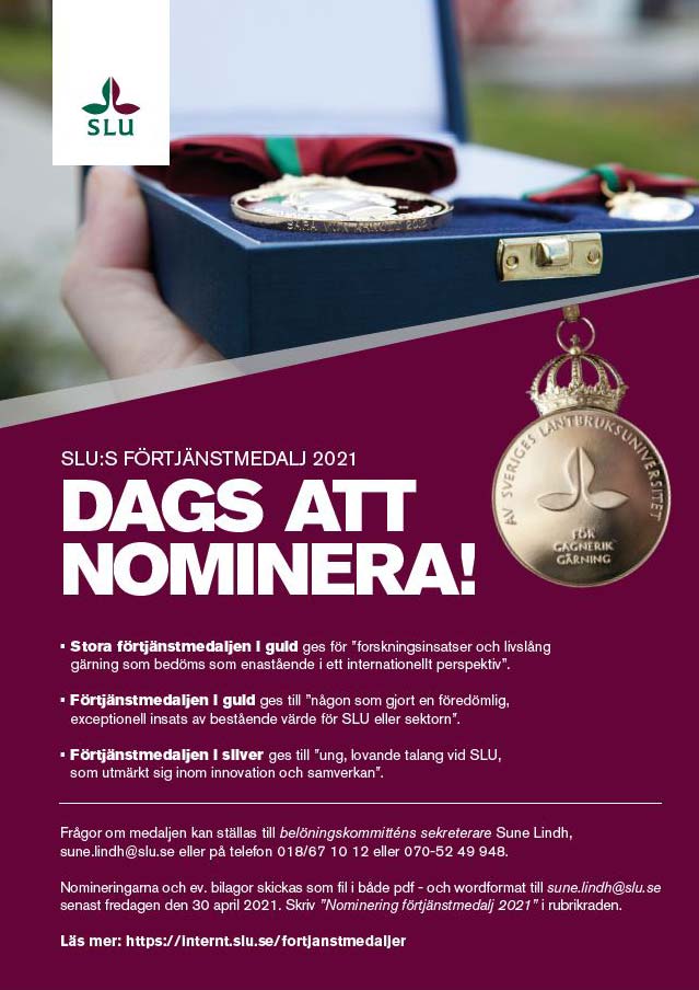Affisch om förtjänstmedaljer.