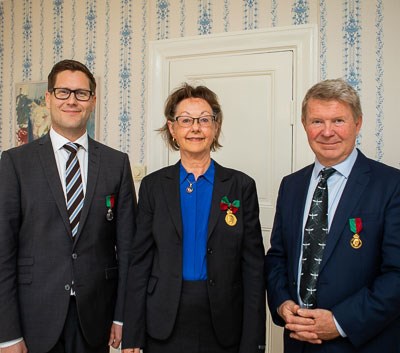 Årets tre mottagare av SLU:s förtjänstmedaljer, foto.