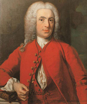 En målad tavla med Carl von Linné, foto.