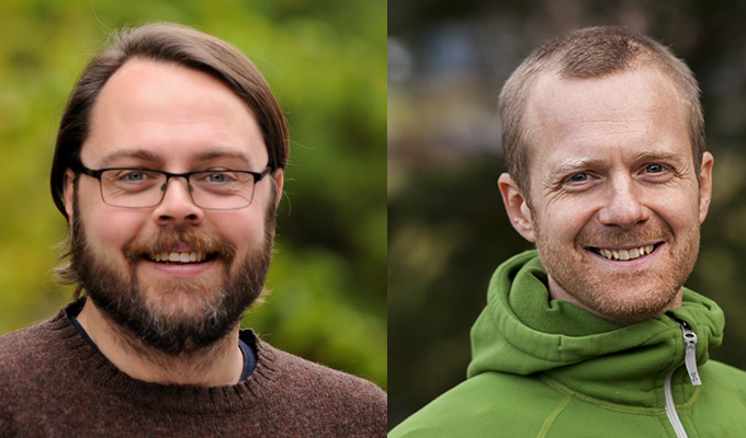 För program Biologisk mångfald inom SLU:s miljöanalys är Eddie von Wachenfeldt, koordinator (till vänster) och Per Toräng, biträdande koordinator (till höger). Foton.