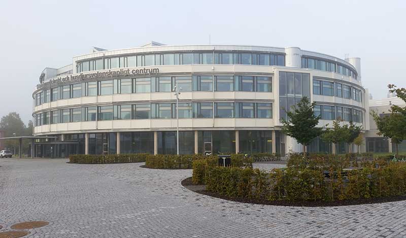 Veterinary medicine and animal science center at Ultuna in fog, photo.