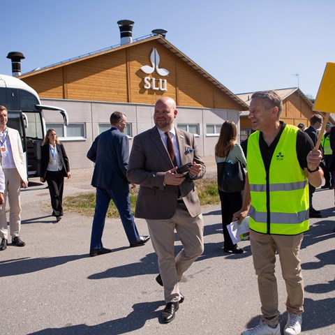 Peter Kullgren, Minister for Rural Affairs arrives at Lovsta