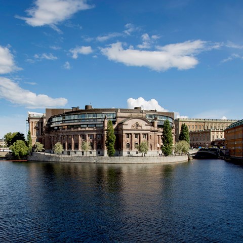 Swedish parlament in Stockholm, photo.