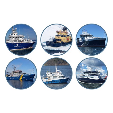 Photos of research vessels