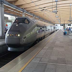 A train at Gardemoen's station, photo. 