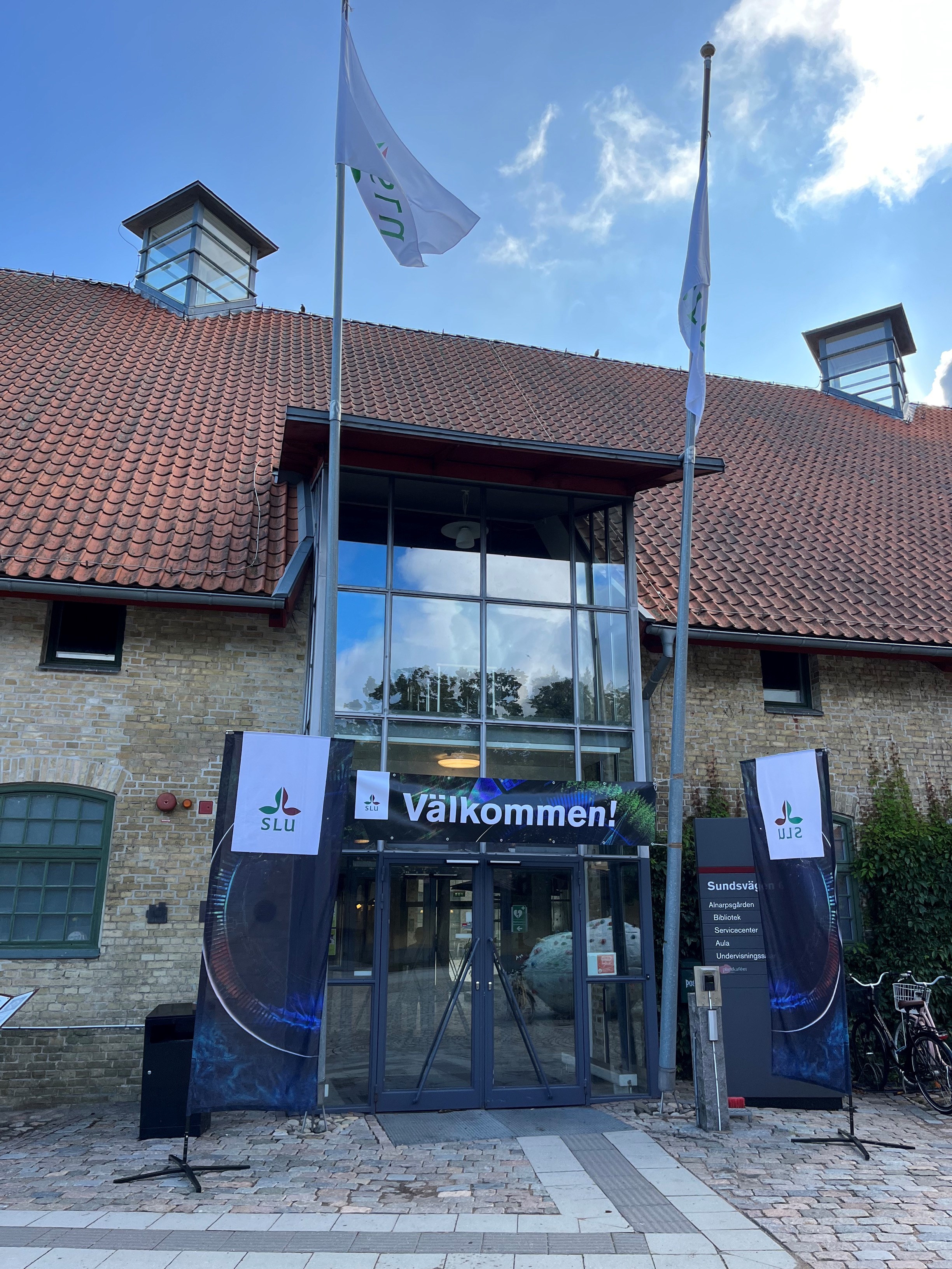 Outside the aula in Alnarp